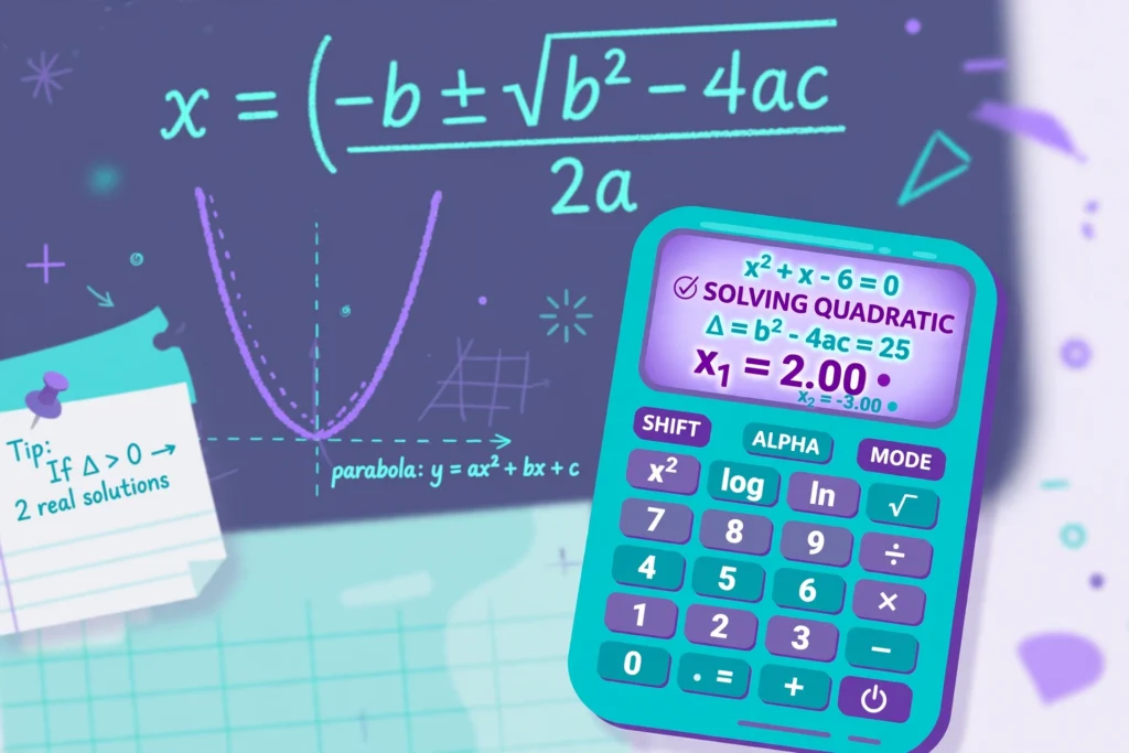 How to solve a quadratic equation on a calculator